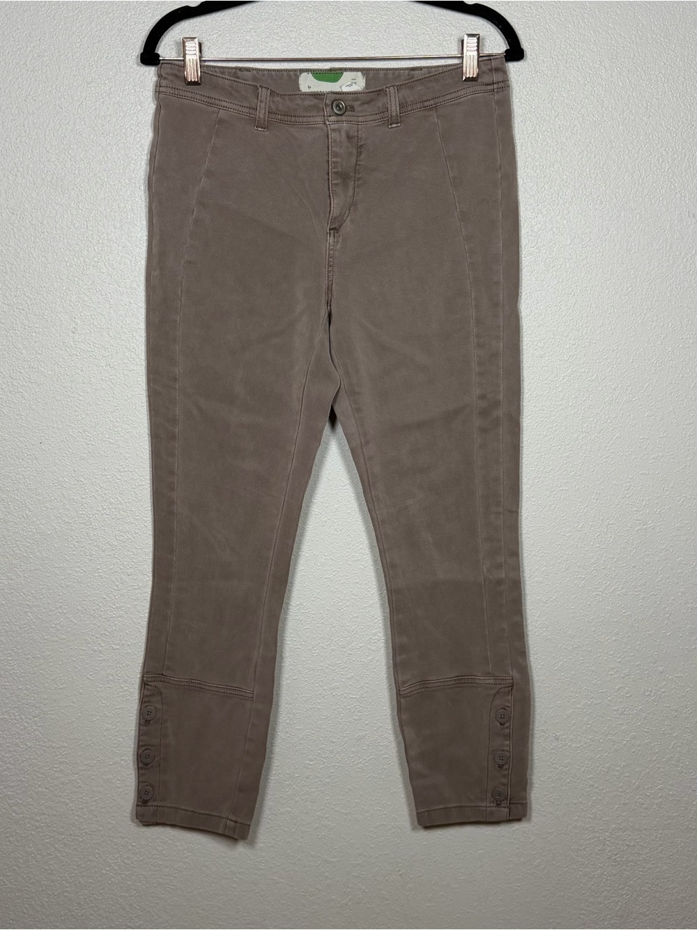 Anthropologie Women’s 28 Ona Skinny Leg Utility Pants Taupe Twill Gorpcore Cabin